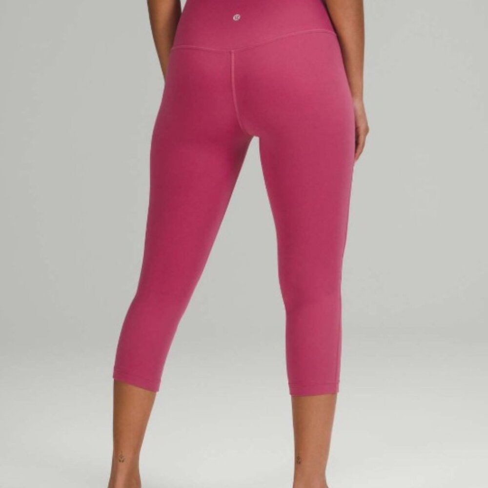 Lululemon Align Crop 21” High Rise Leggings In Pink Lychee Size 6 Nulu Yoga